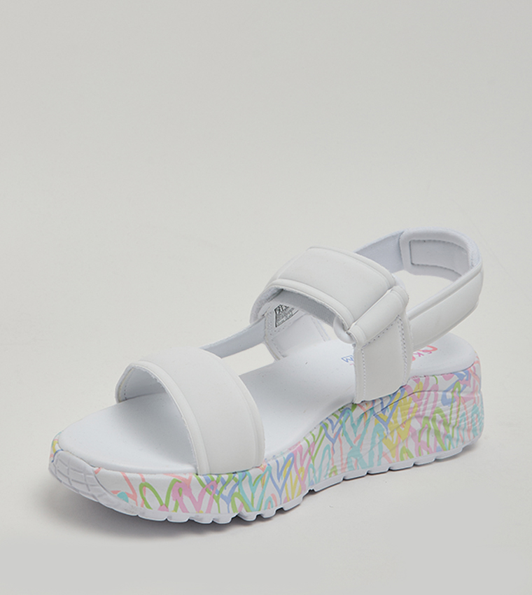 Skechers  Heel Sandals - White Casual Sandals
