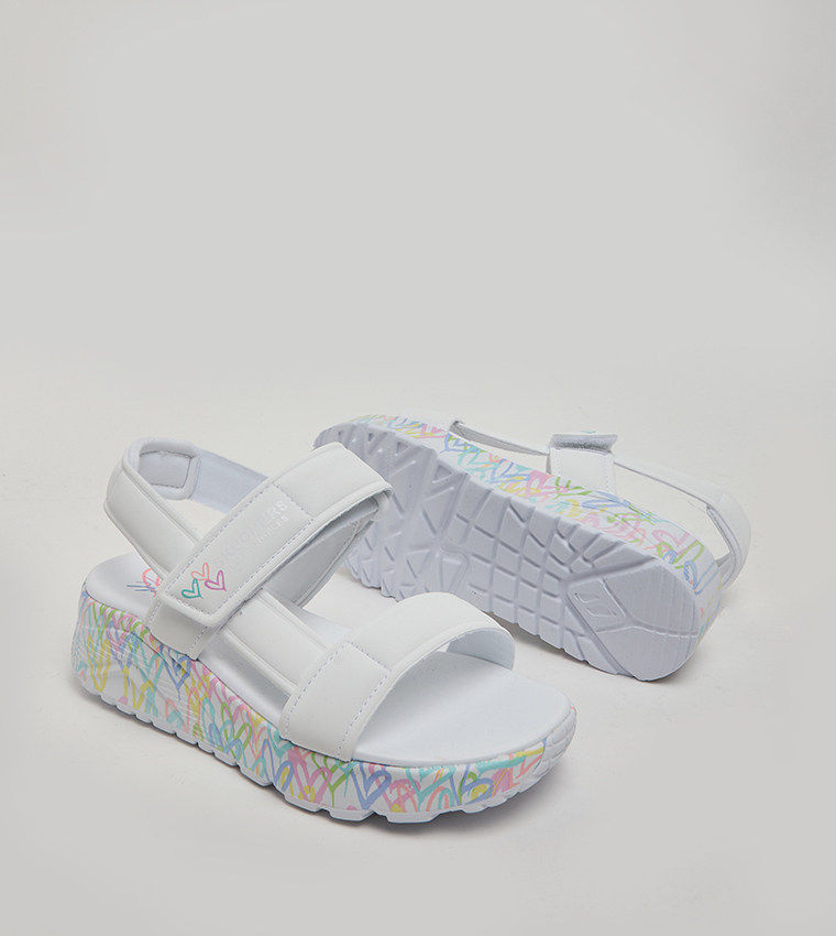 Skechers  Heel Sandals - White Casual Sandals