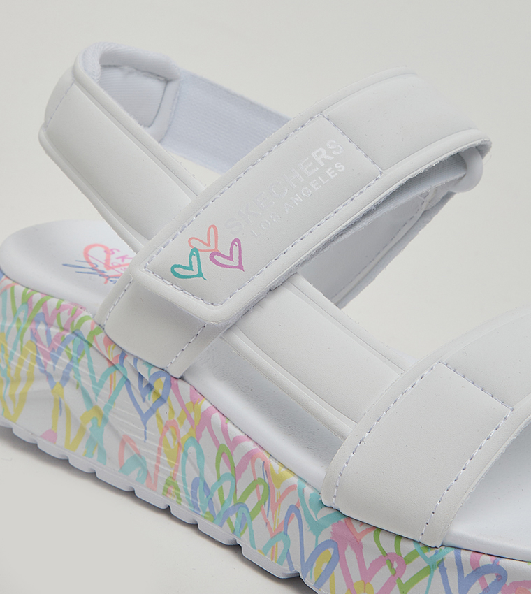Skechers  Heel Sandals - White Casual Sandals