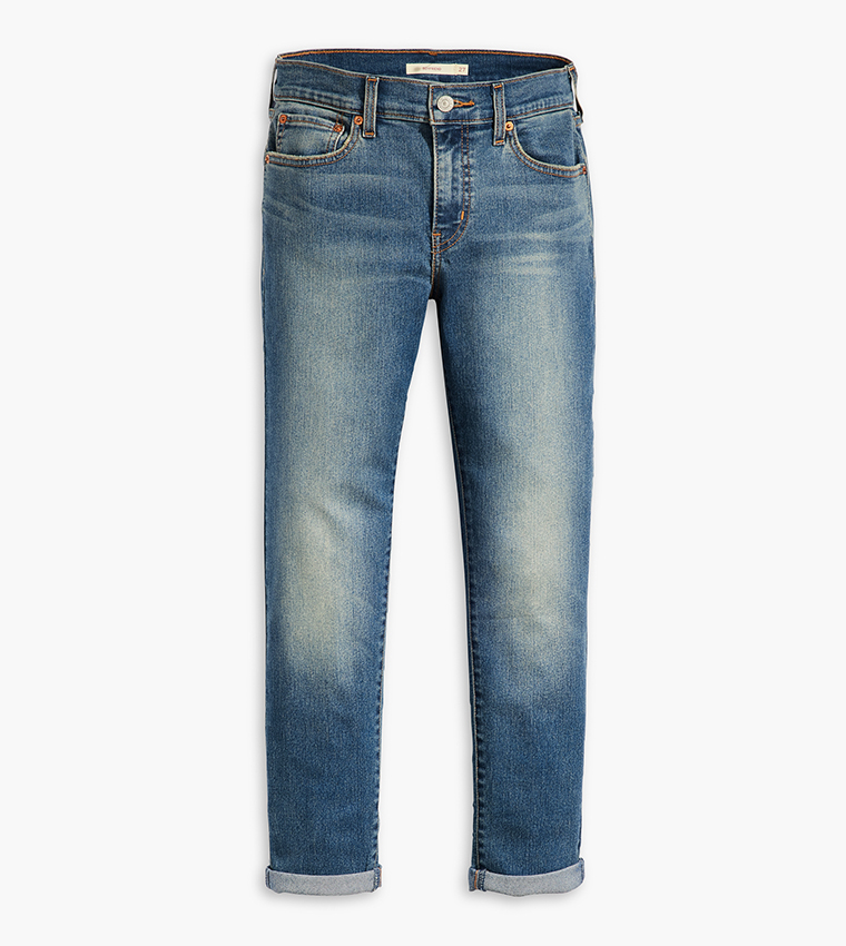 Faded Mid Rise Boyfriend Fit Jeans