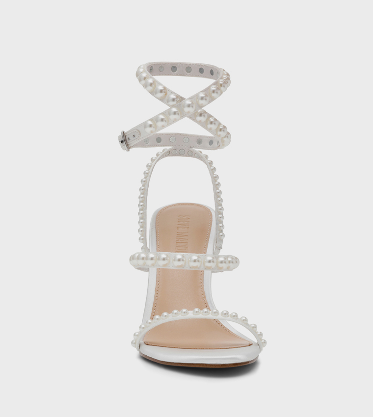 TEENA Embellished Ankle Strap Heel Sandals
