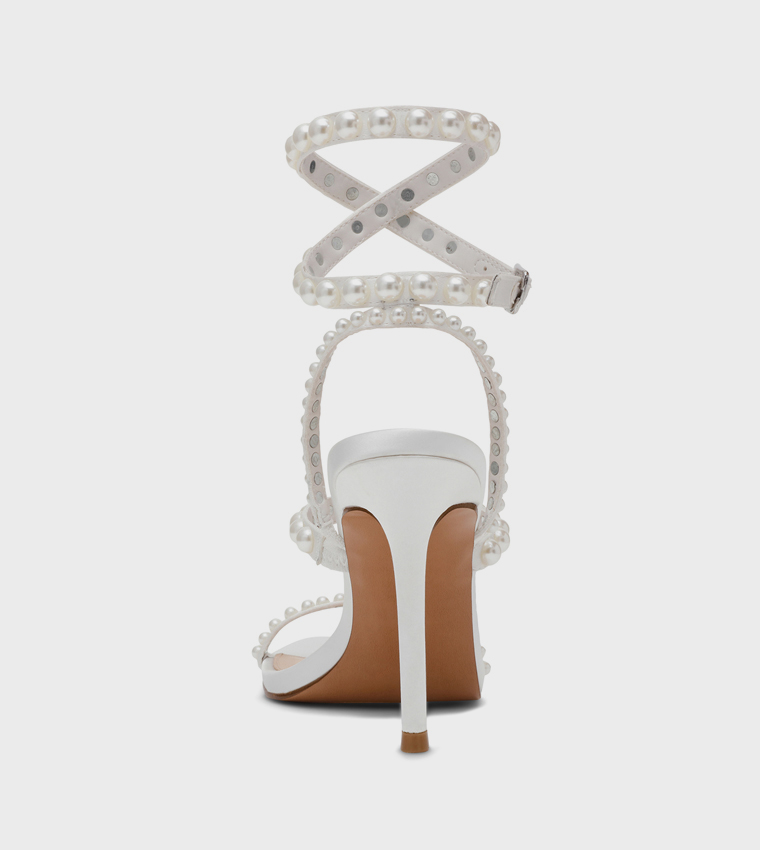 TEENA Embellished Ankle Strap Heel Sandals