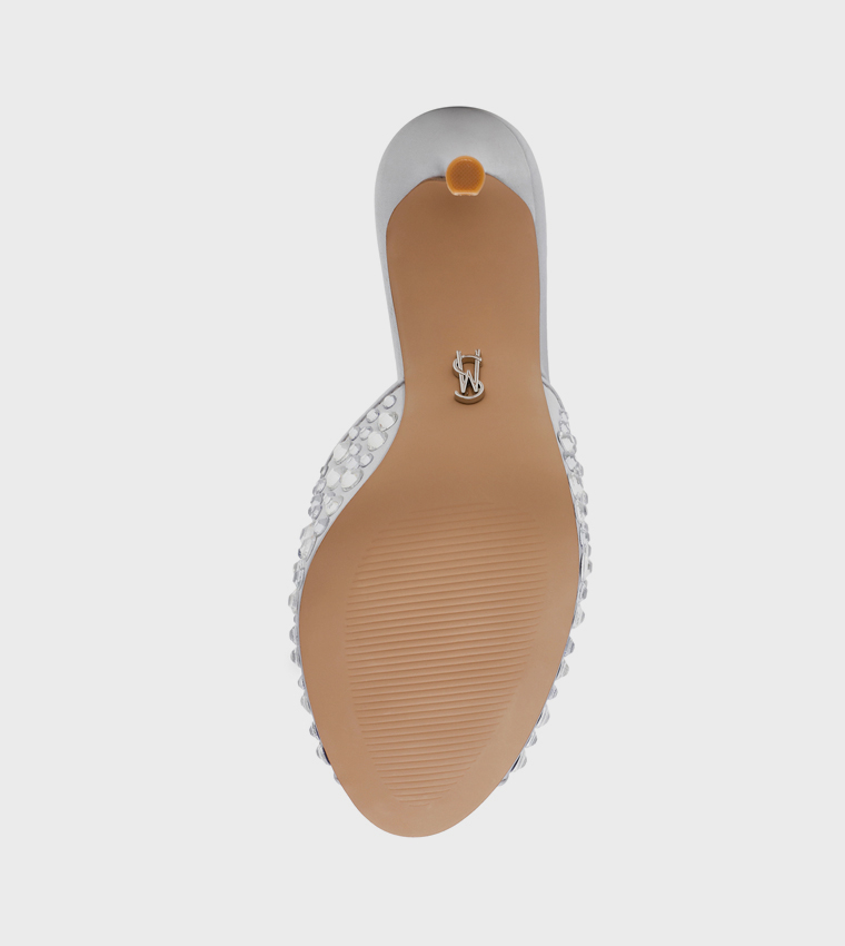 ROLLOUT-R Embellished Peep Toe Heel Sandals