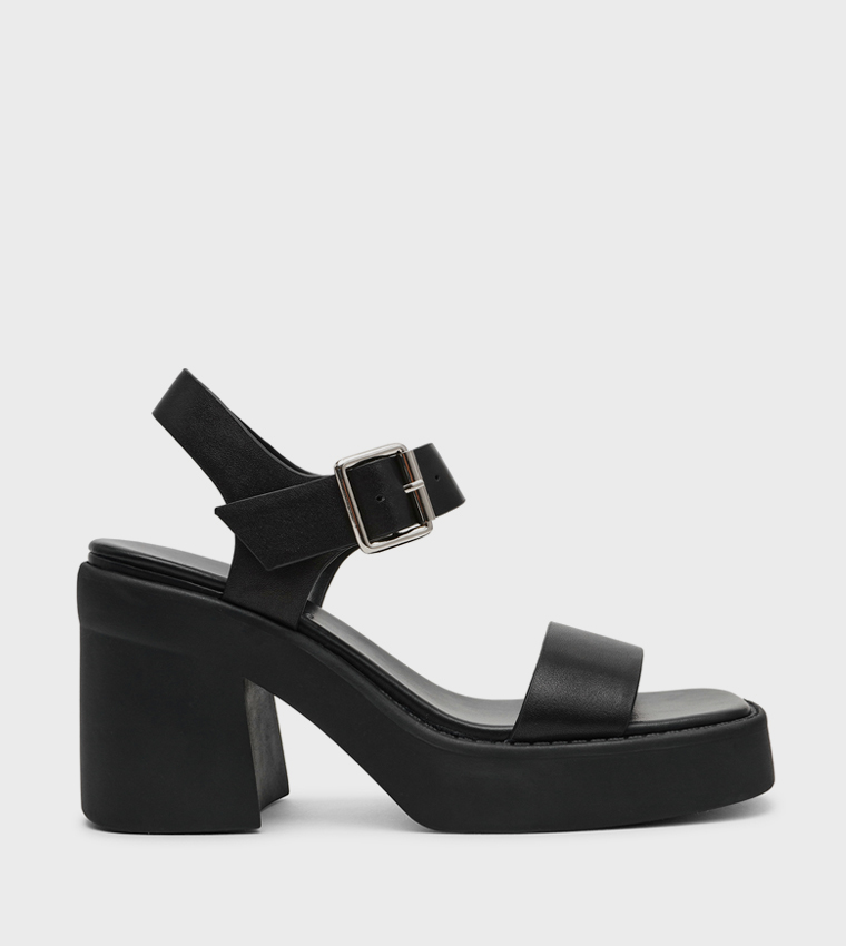 KANDRA Ankle Strap Block Heel Sandals