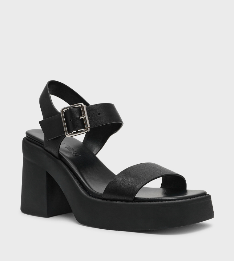 KANDRA Ankle Strap Block Heel Sandals