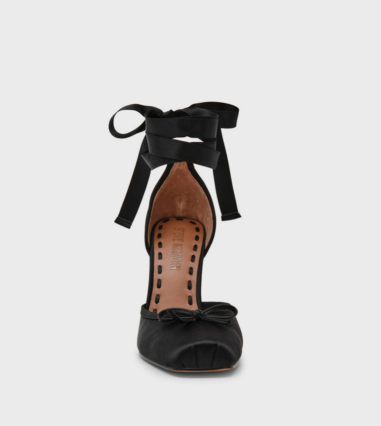 LARINA Bow Detail Ankle Tie-Up Heeled Sandals