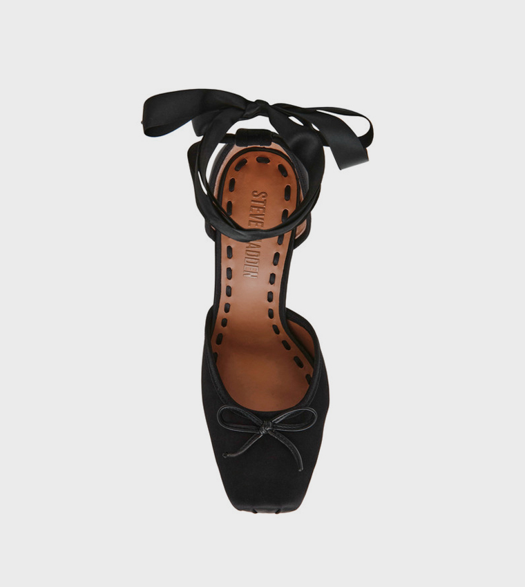 LARINA Bow Detail Ankle Tie-Up Heeled Sandals