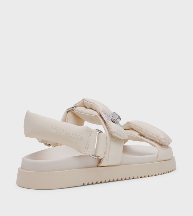 ستيف مادن  الصنادل المسطحة - كريمي  Flat Sandals
