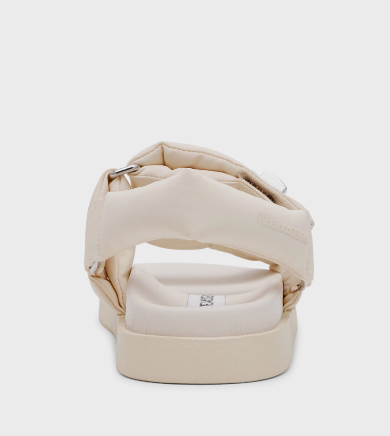 ستيف مادن  الصنادل المسطحة - كريمي  Flat Sandals