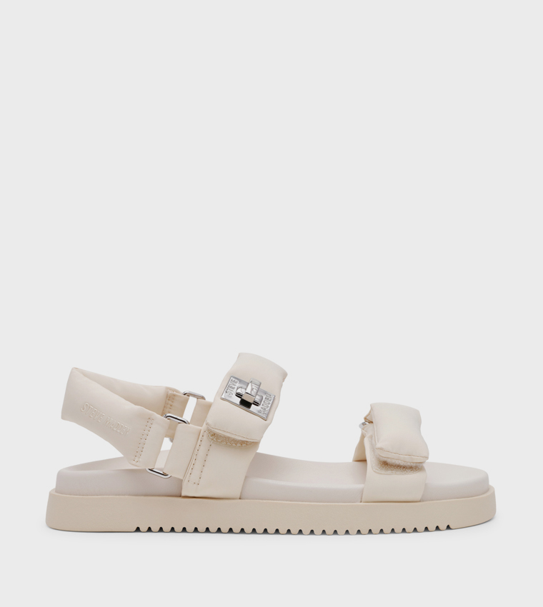ستيف مادن  الصنادل المسطحة - كريمي  Flat Sandals