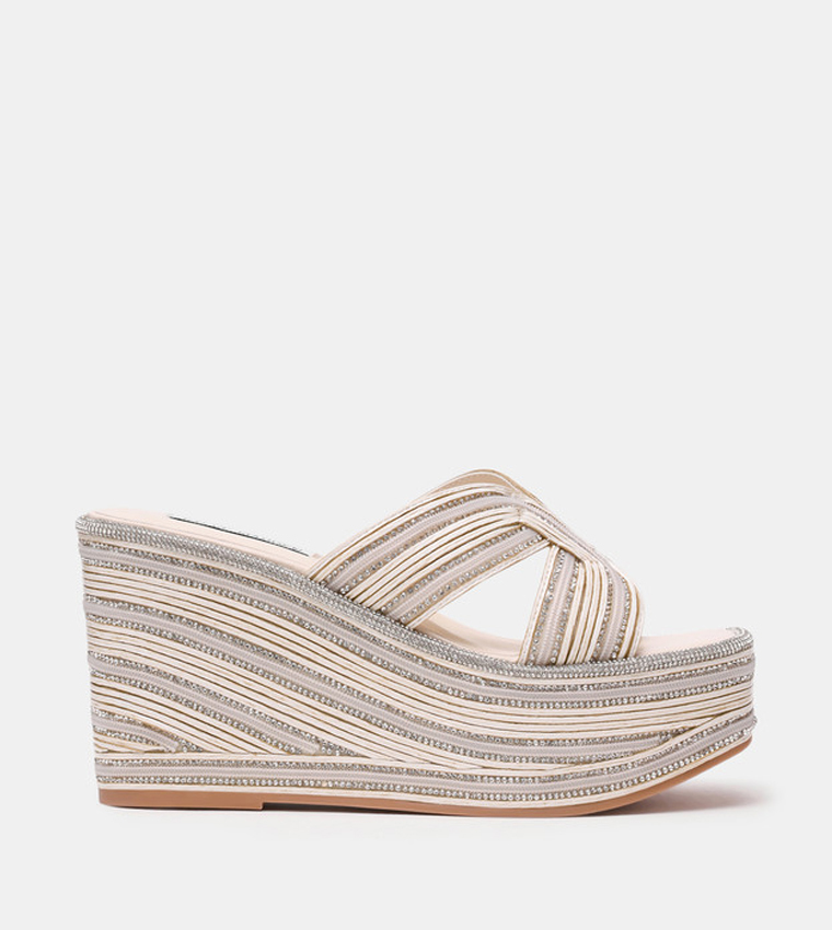JUSTICE Open Toe Wedge Sandals