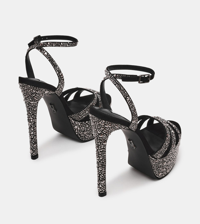 SOLACE-R Embellished Flatform Heel Sandals