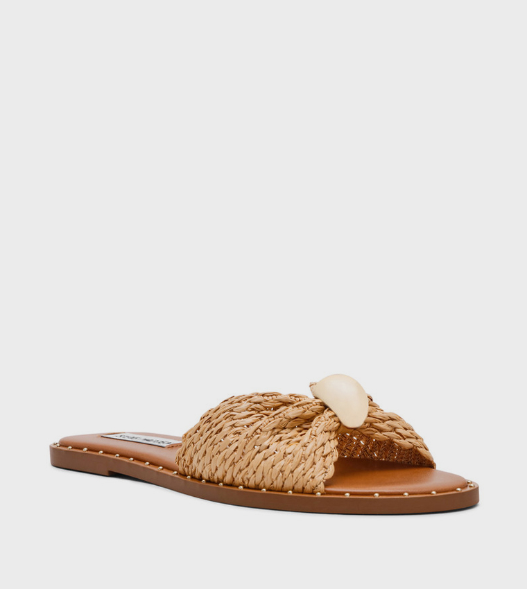 ستيف مادن  الصنادل المسطحة - بيج Flat Sandals