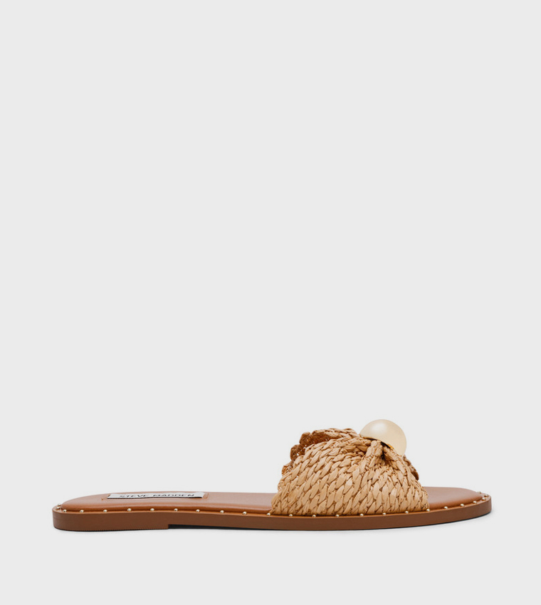 ستيف مادن  الصنادل المسطحة - بيج Flat Sandals