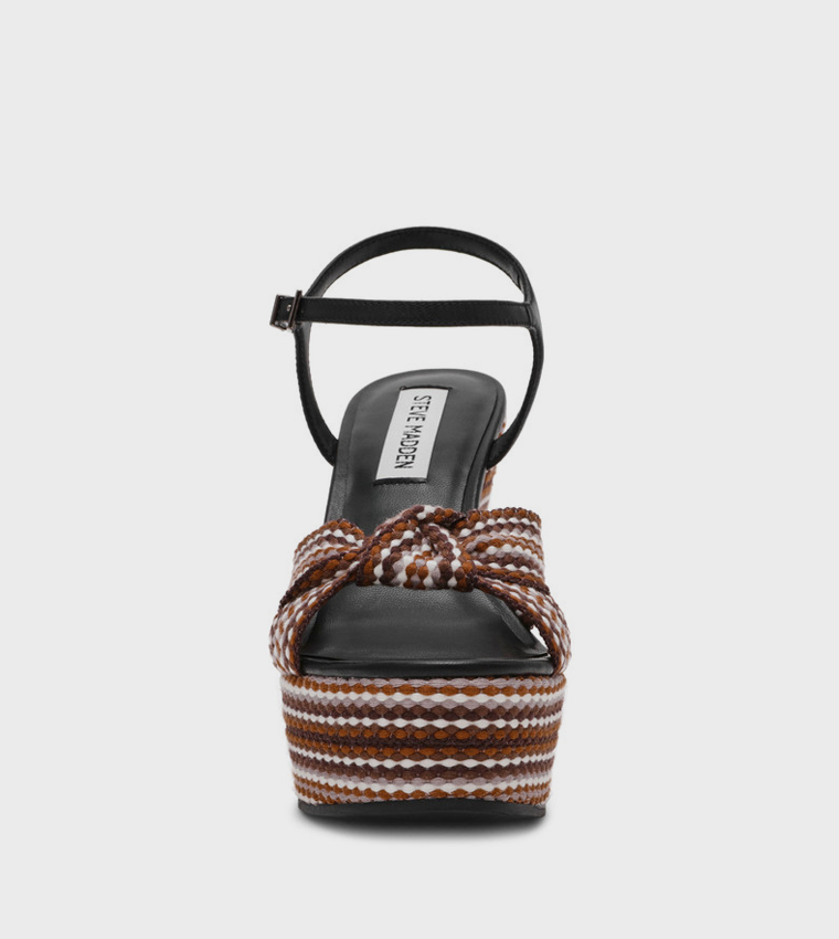 AZTEC Patterned Ankle Strap Wedge Sandals