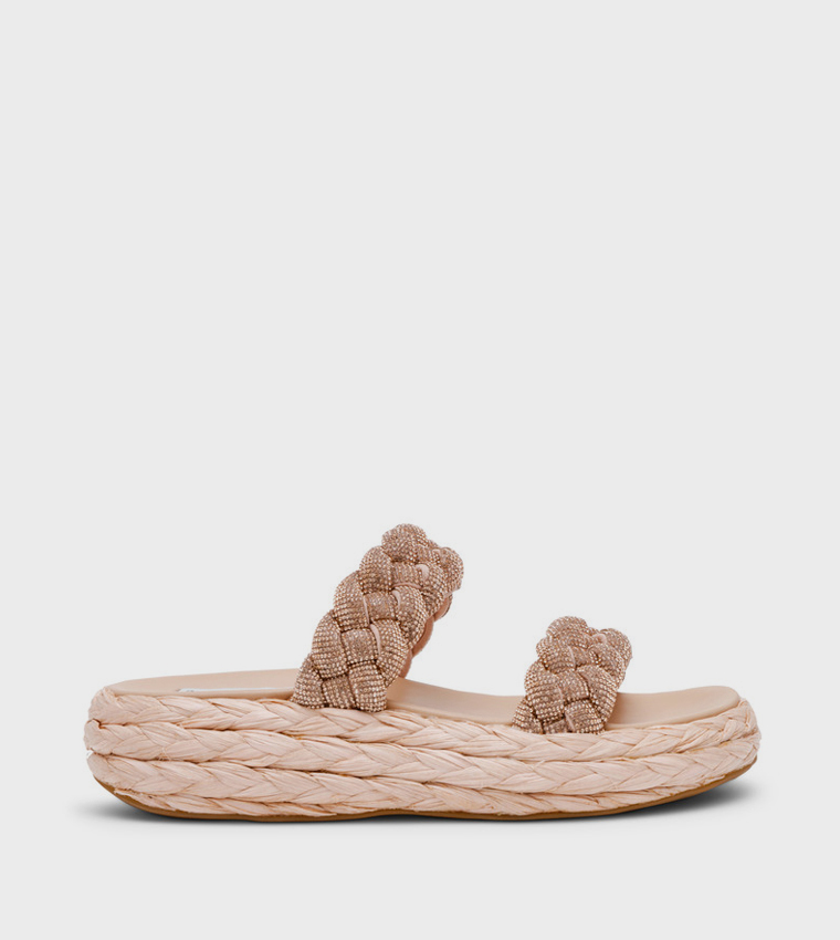 GALLIE Embellished Espadrille Platform Sandals