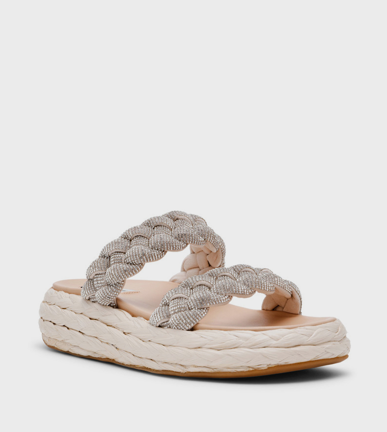 GALLIE Embellished Espadrille Platform Sandals