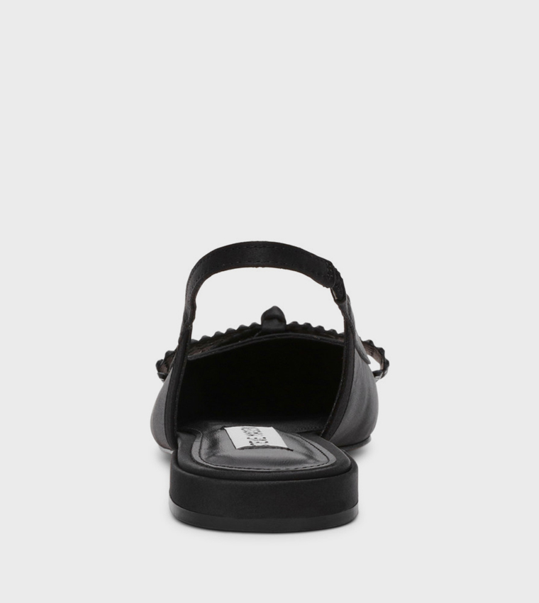 SARAPHINA Embellished Bow Slingback Flat Sandals