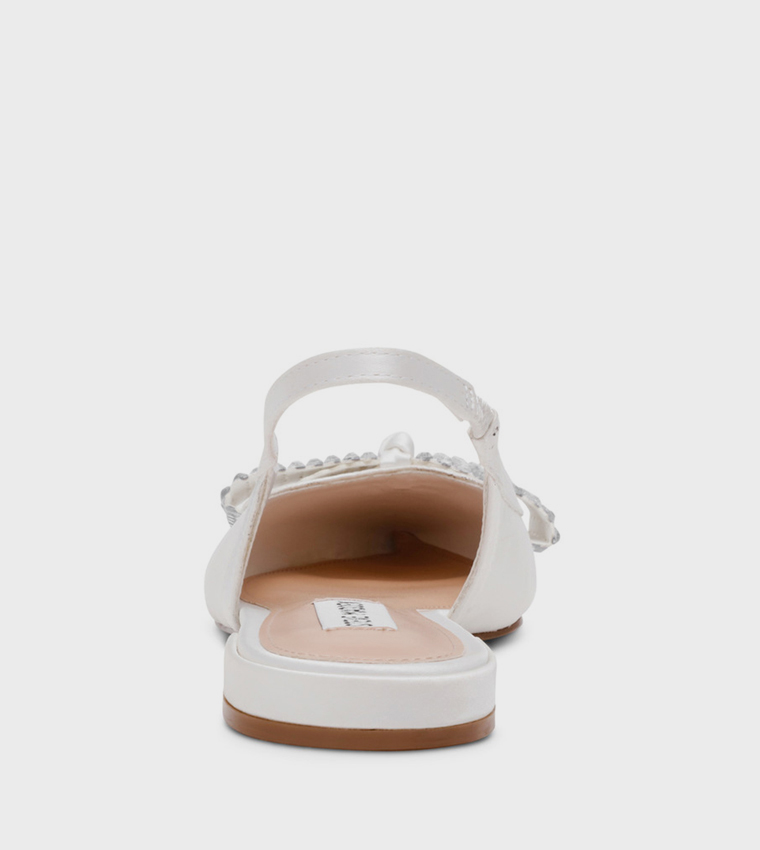 SARAPHINA Embellished Bow Slingback Flat Sandals