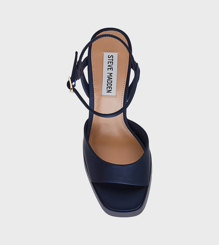 MILIANA Solid Ankle Strap Heeled Sandals