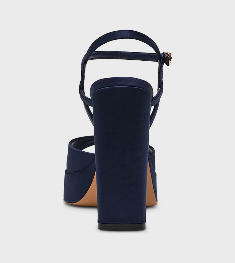 MILIANA Solid Ankle Strap Heeled Sandals