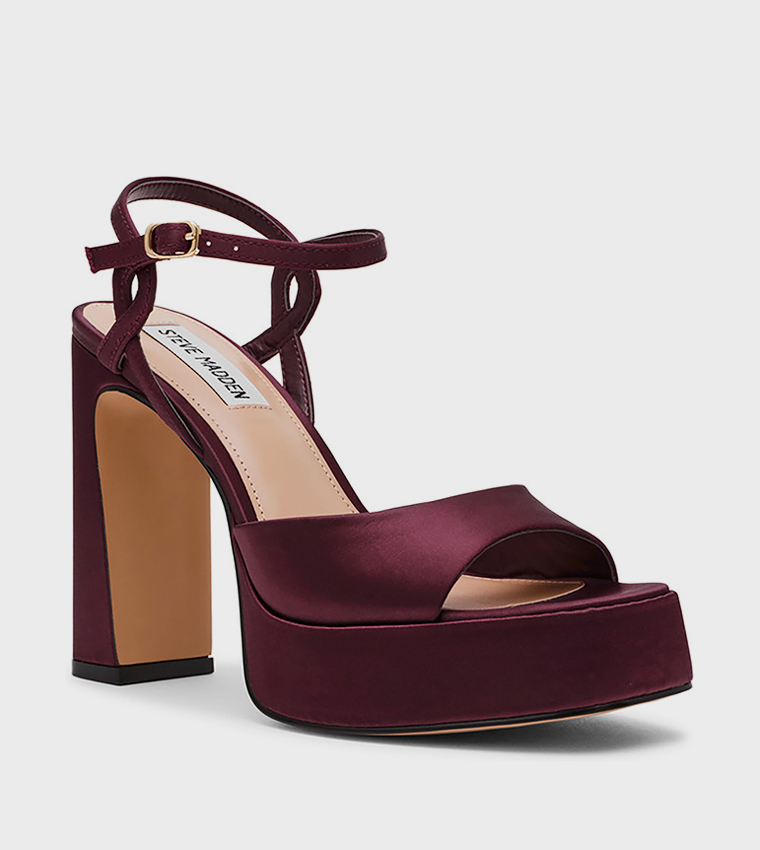MILIANA Solid Ankle Strap Heeled Sandals