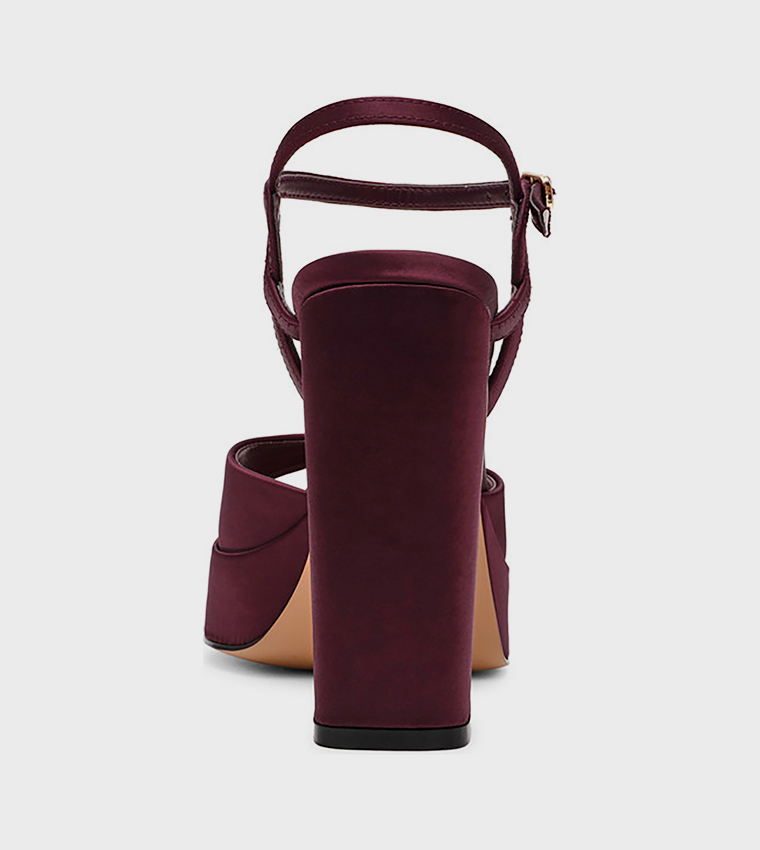 MILIANA Solid Ankle Strap Heeled Sandals