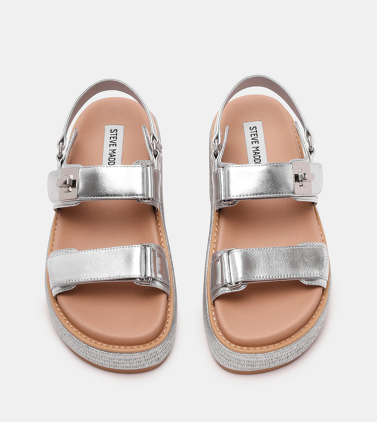 BIGMONA Textured Slingback Flatform Sandals