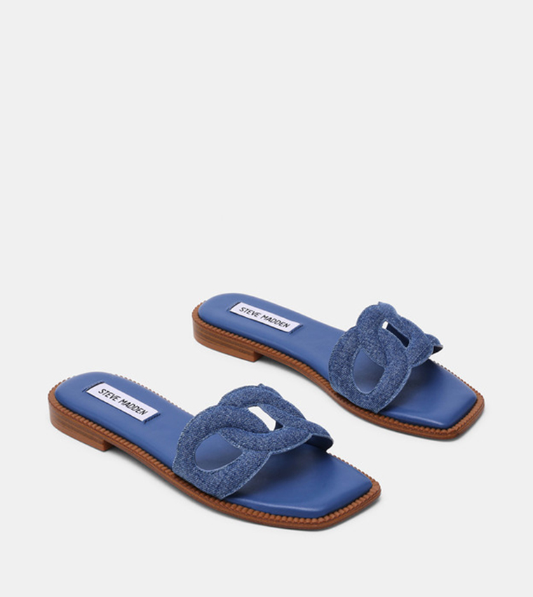 ستيف مادن  الصنادل المسطحة - أزرق Flat Sandals