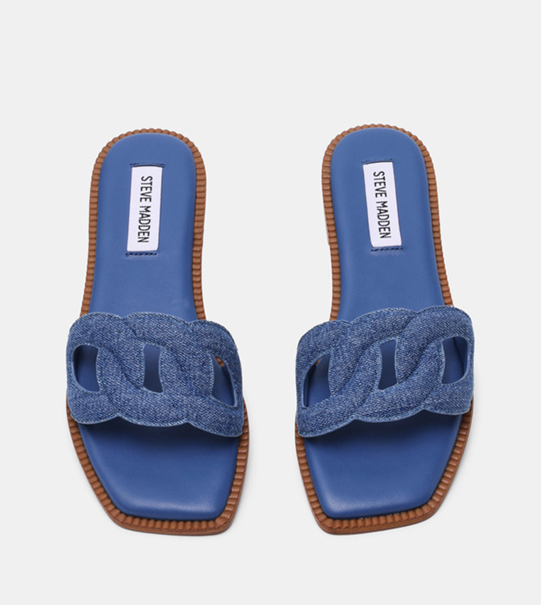 ستيف مادن  الصنادل المسطحة - أزرق Flat Sandals