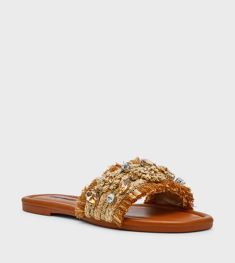 HAMPTON ST. Embellished Flat Sandals