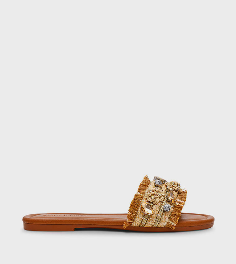 HAMPTON ST. Embellished Flat Sandals
