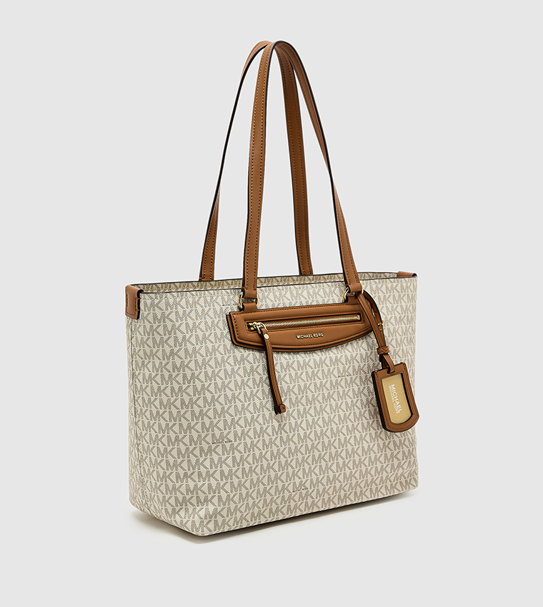 Monogram Patterned Zip Tote Bag