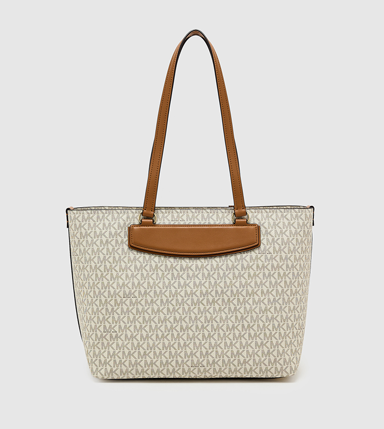 Monogram Patterned Zip Tote Bag
