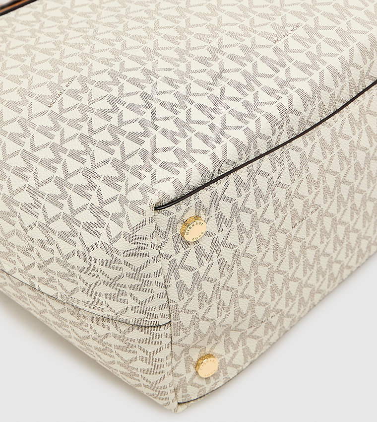 Monogram Patterned Zip Tote Bag
