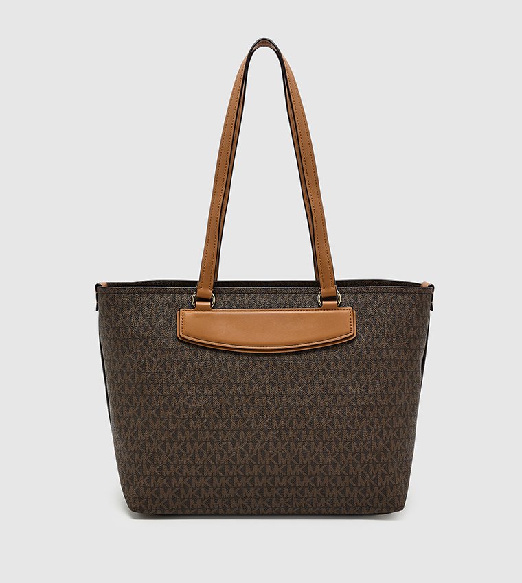 Monogram Patterned Zip Tote Bag