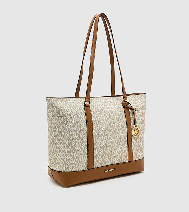 Monogram Patterned Zip Tote Bag