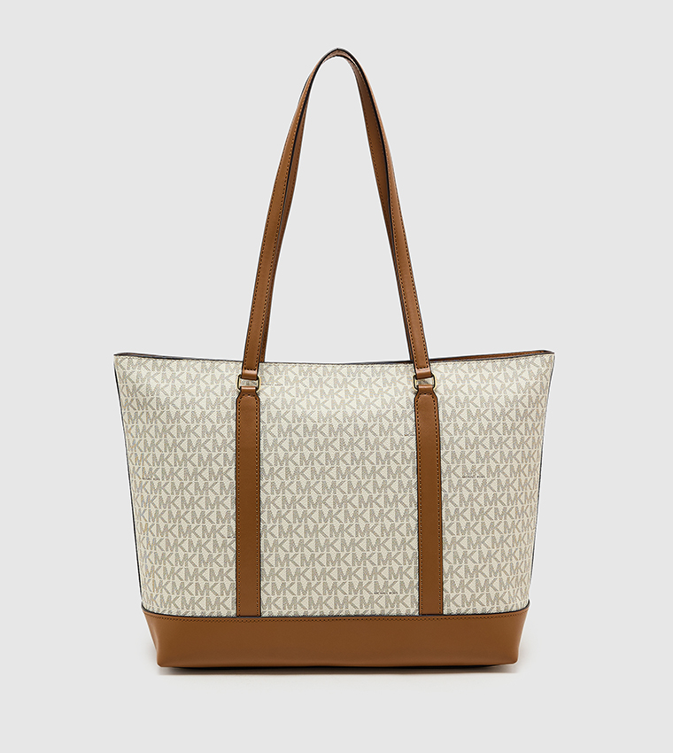 Monogram Patterned Zip Tote Bag