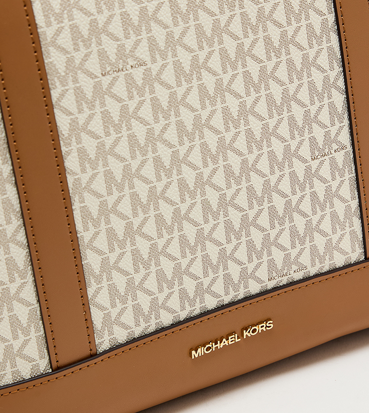 Monogram Patterned Zip Tote Bag