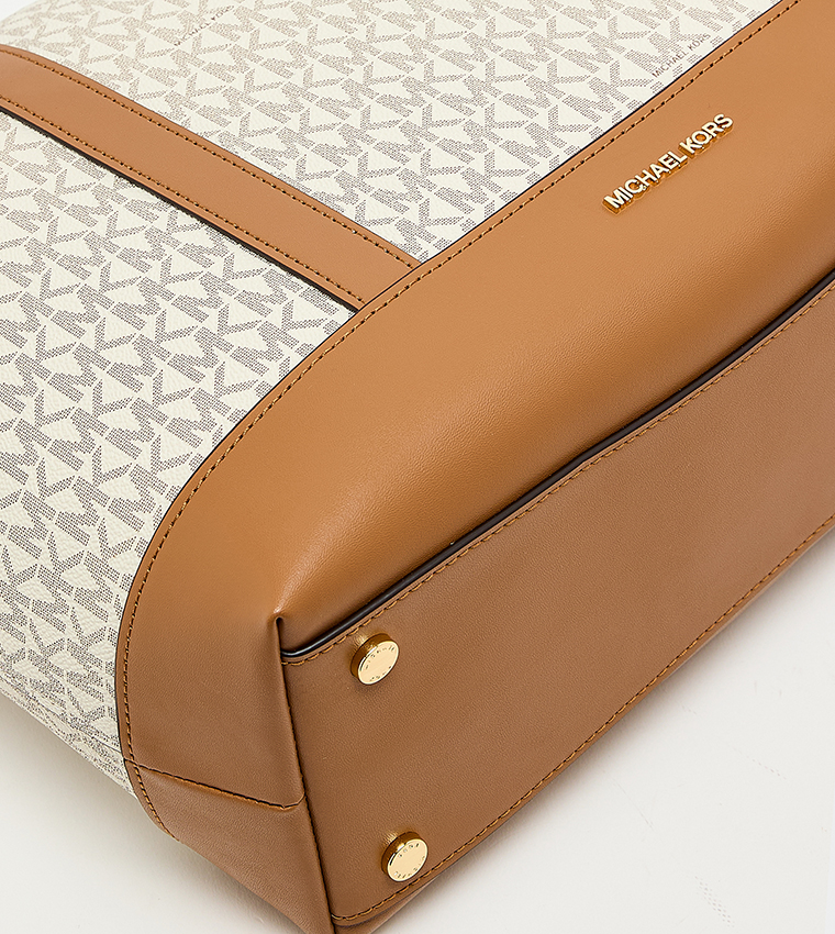 Monogram Patterned Zip Tote Bag