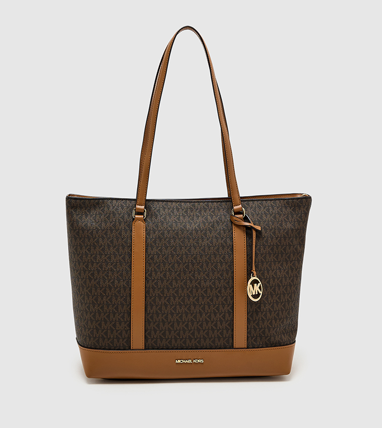 Monogram Patterned Zip Tote Bag