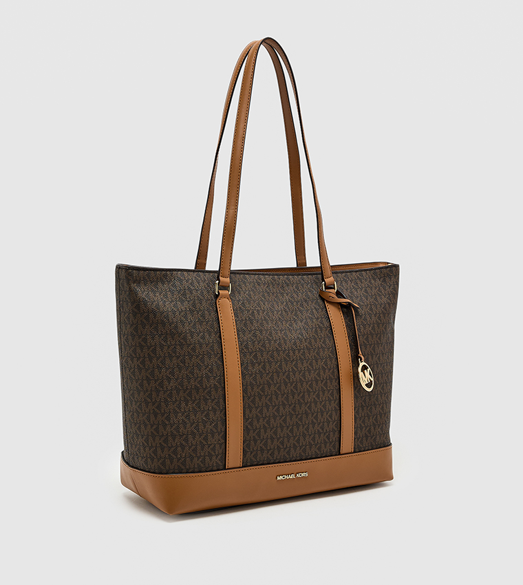 Monogram Patterned Zip Tote Bag