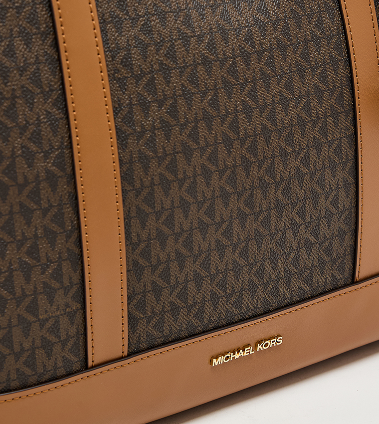 Monogram Patterned Zip Tote Bag