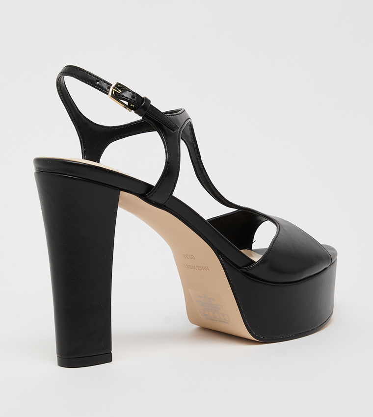 NAINI Peep Toe Ankle Loop Platform Heel Sandals