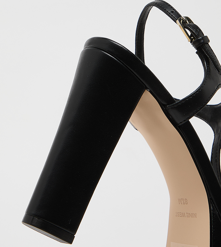 NAINI Peep Toe Ankle Loop Platform Heel Sandals