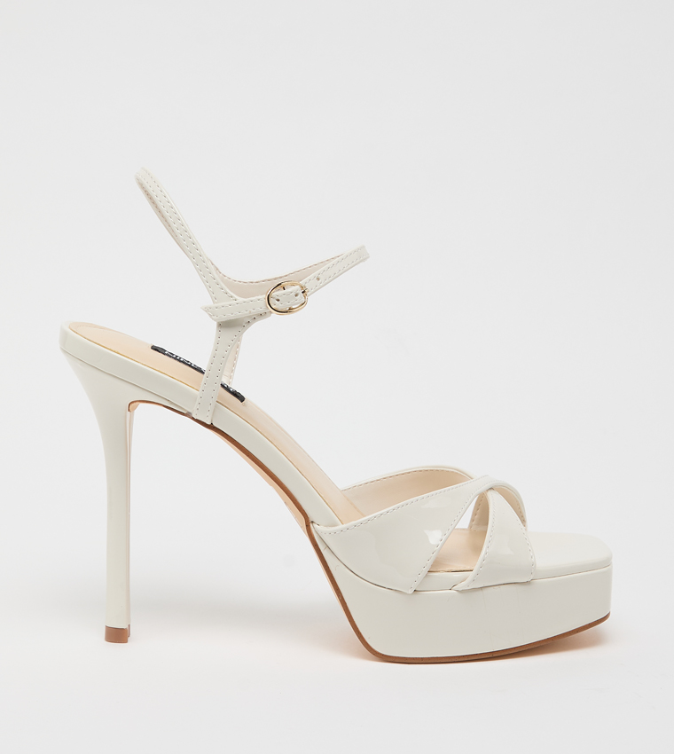 TATES Open Toe Ankle Loop Platform Heel Sandals