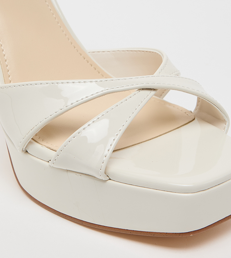 TATES Open Toe Ankle Loop Platform Heel Sandals