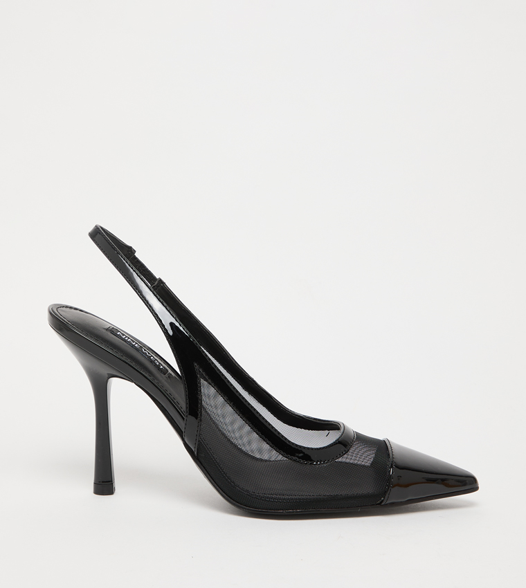 JERMAIN Mesh Peep Toe Slingback Pumps