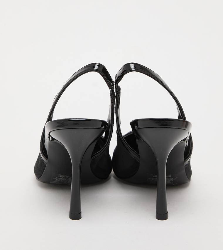 JERMAIN Mesh Peep Toe Slingback Pumps