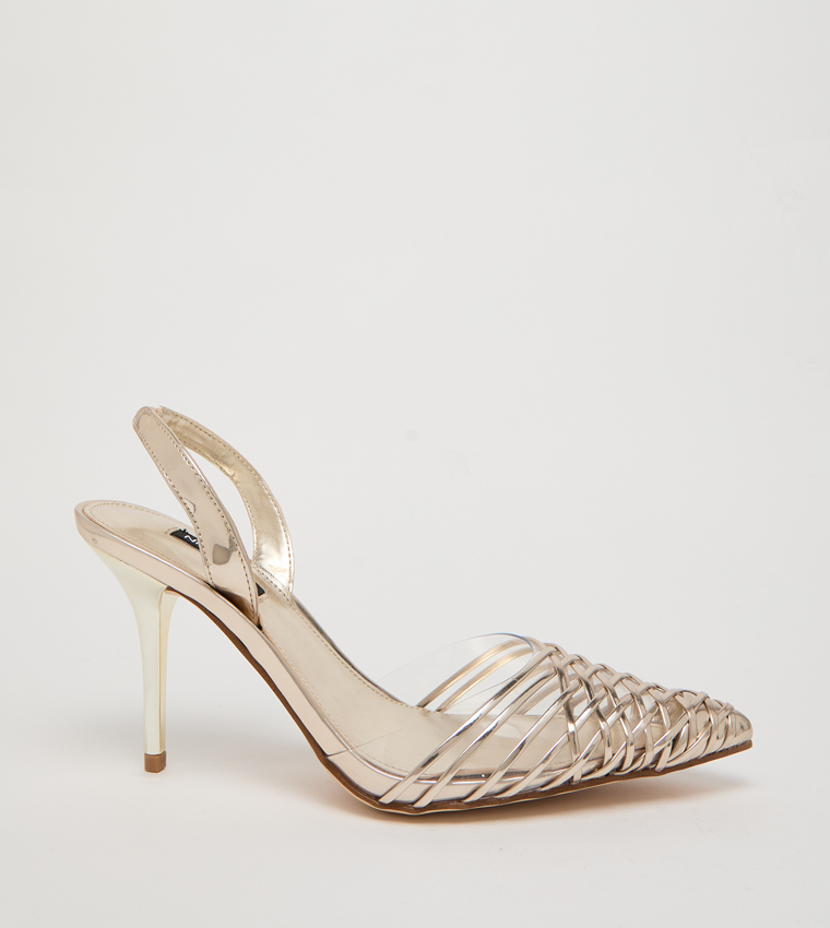 PEMMA Pointed Toe Slingback Mule Pumps